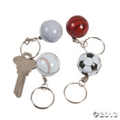 Metal Sport Ball Key Chain Assortment<br>144 piece(s)